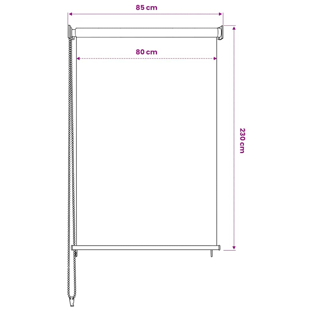 Outdoor Roller Blind 85(W)x230(H) cm Beige