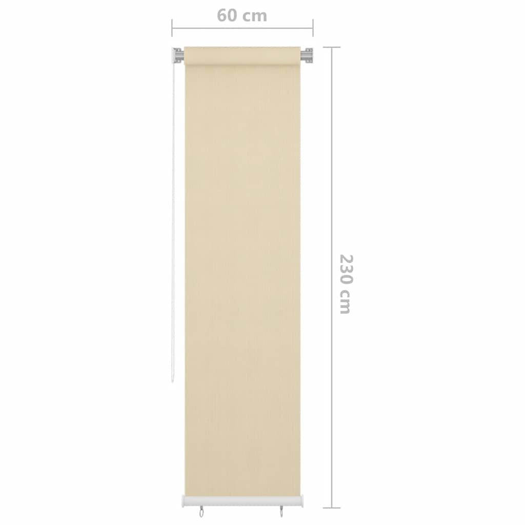 Outdoor Roller Blind Cream 60x230 cm HDPE