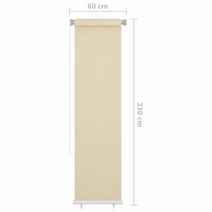 Outdoor Roller Blind Cream 60x230 cm HDPE