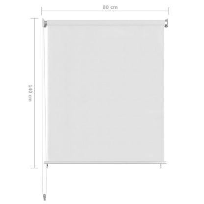 Outdoor Roller Blind White 85(W)x140(H) cm HDPE