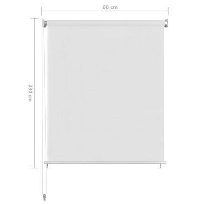 Outdoor Roller Blind White 60x230 cm HDPE