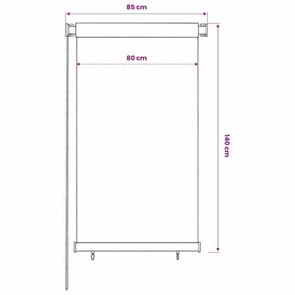 Outdoor Roller Blind 85(W)x140(H) cm Dark Green HDPE