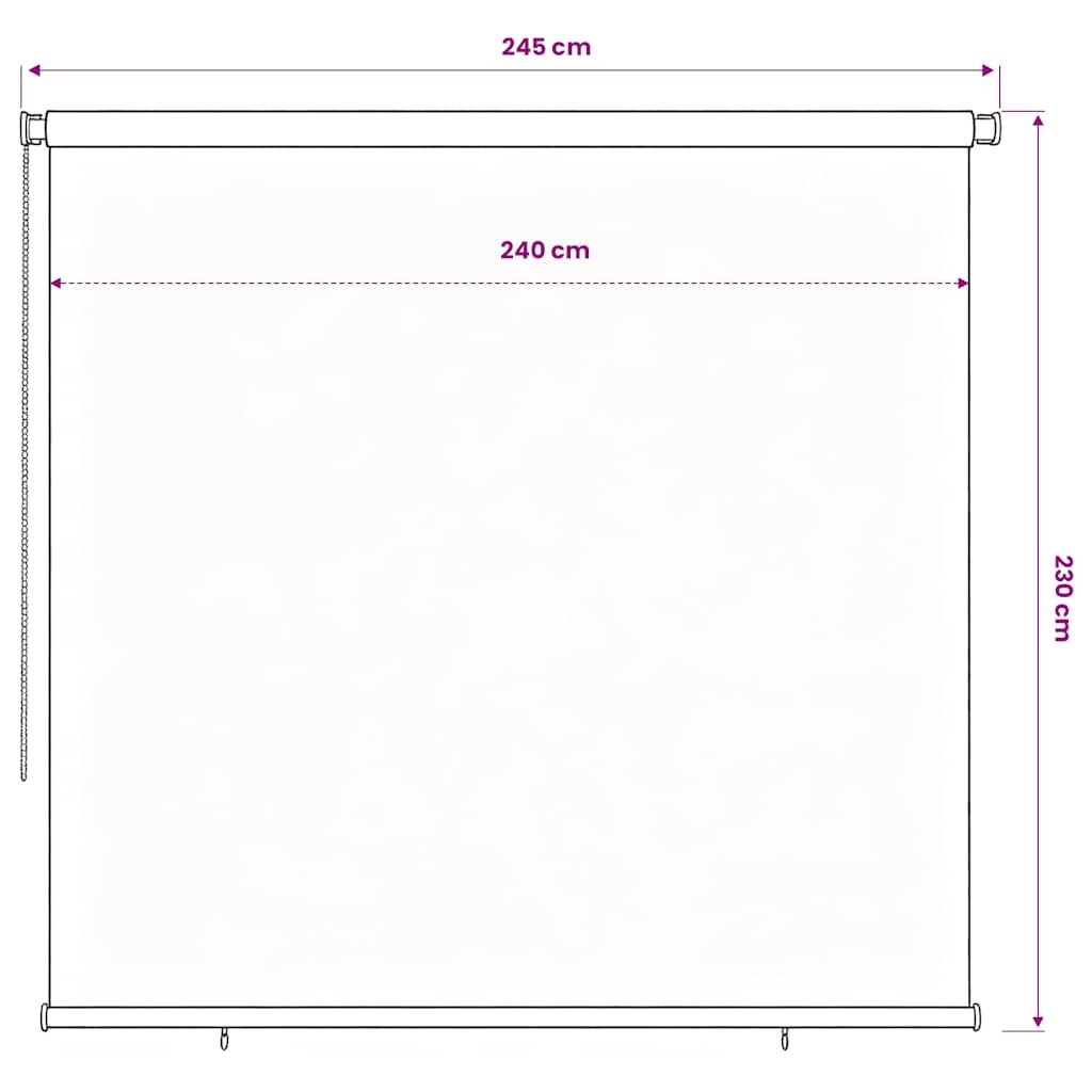 Outdoor Roller Blind 245(W)x230(H) cm Dark Green HDPE