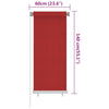 Outdoor Roller Blind 60x140 cm Red HDPE