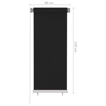 Outdoor Roller Blind 60x140 cm Black