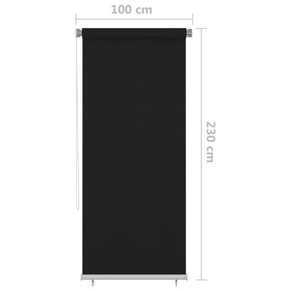 Outdoor Roller Blind 100x230 cm Black