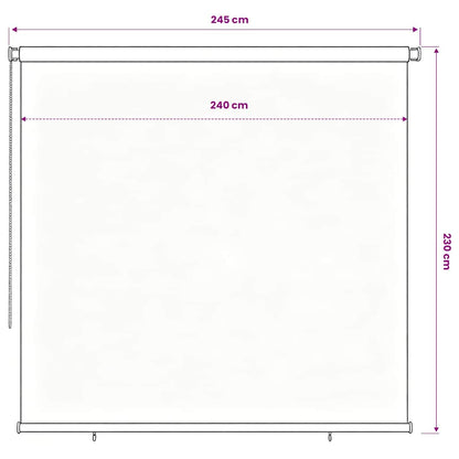 Outdoor Roller Blind 185(W)x230(H) cm Black