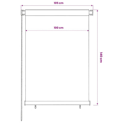 Outdoor Roller Blind 105(W)x140(H) cm Brown HDPE