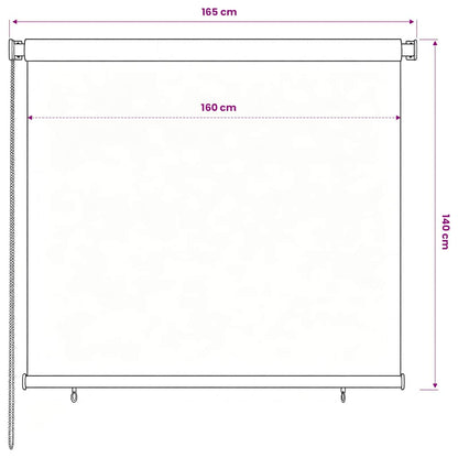 Outdoor Roller Blind 165(W)x140(H) cm Brown HDPE