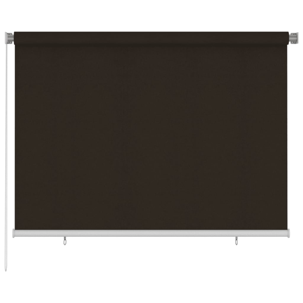 Outdoor Roller Blind 200x140 cm Brown HDPE