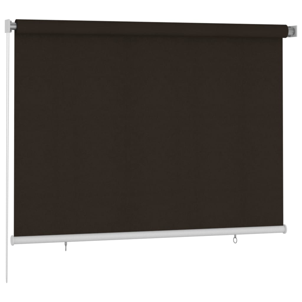 Outdoor Roller Blind 200x140 cm Brown HDPE