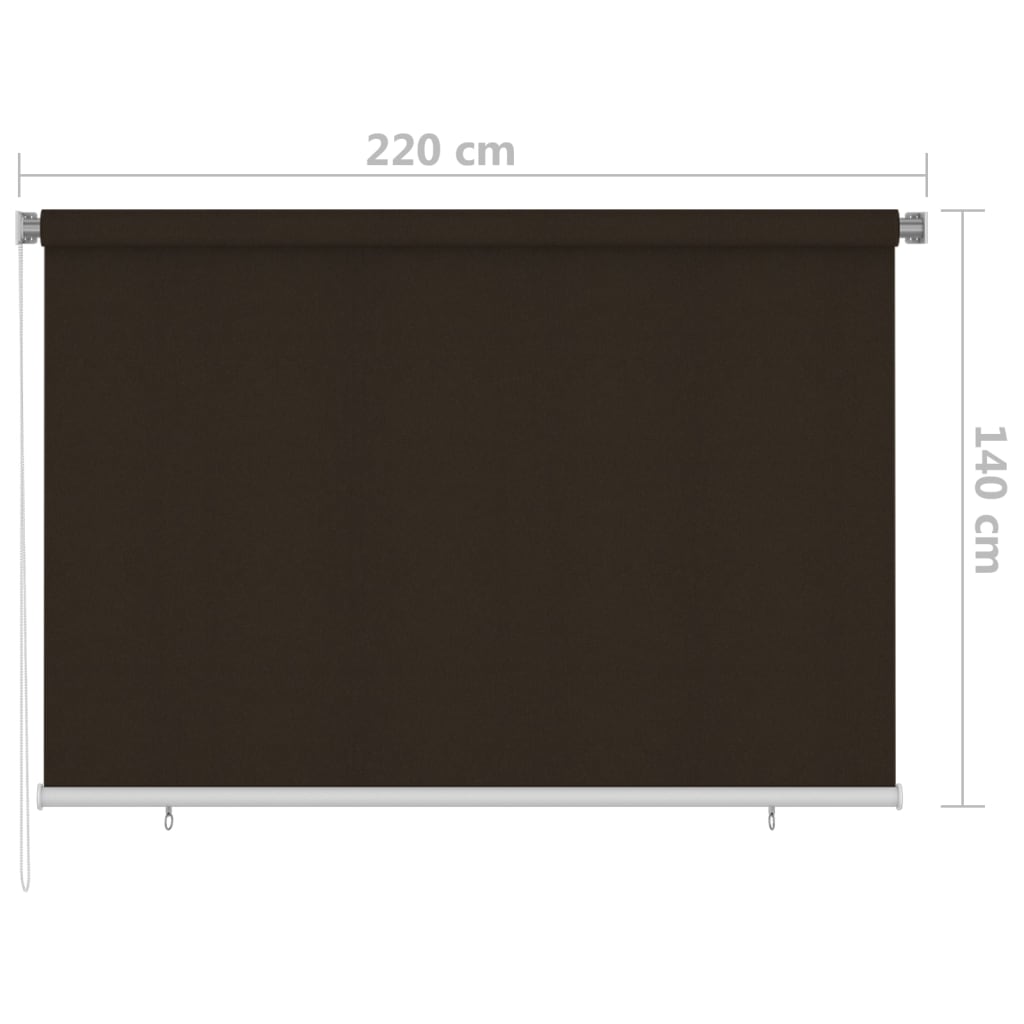 Outdoor Roller Blind 220x140 cm Brown
