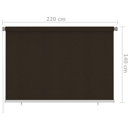 Outdoor Roller Blind 220x140 cm Brown