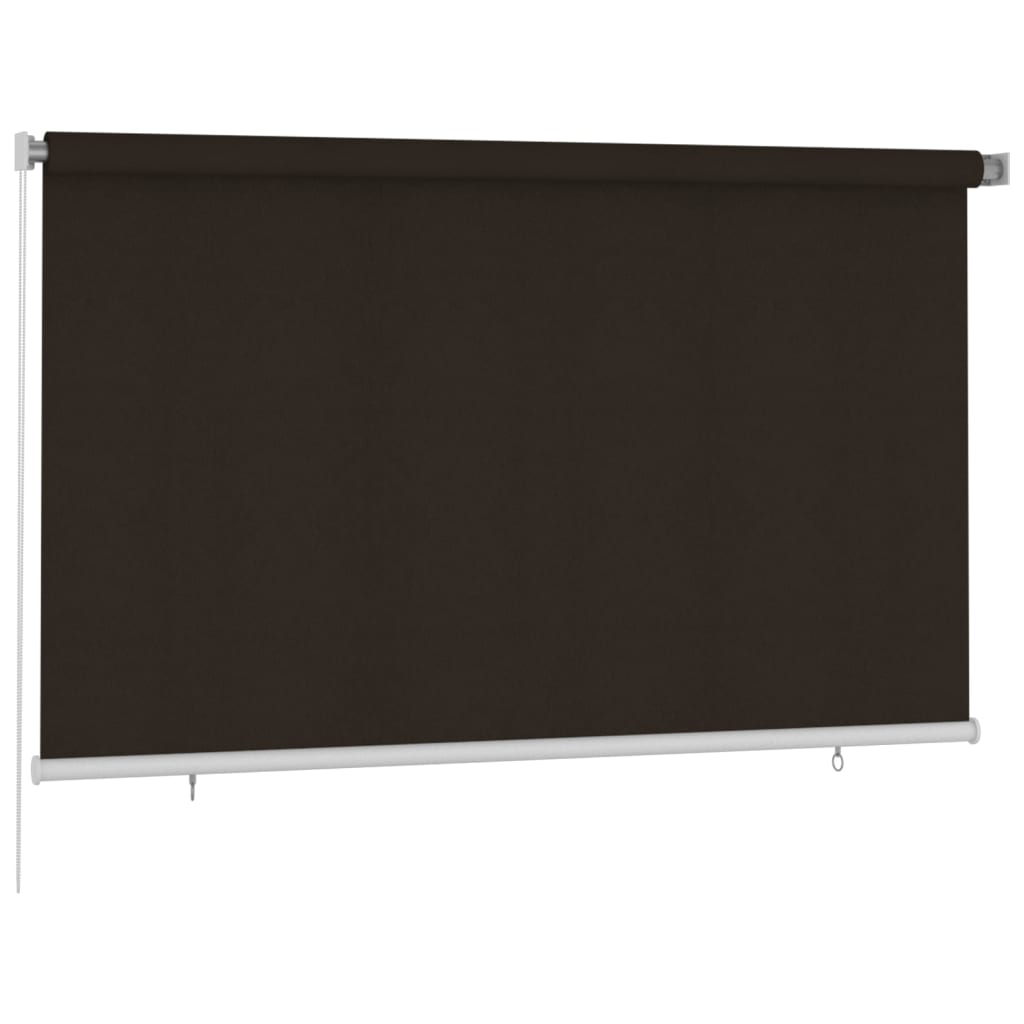 Outdoor Roller Blind 245(W)x140(H) cm Brown HDPE