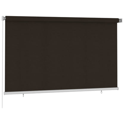 Outdoor Roller Blind 245(W)x140(H) cm Brown HDPE