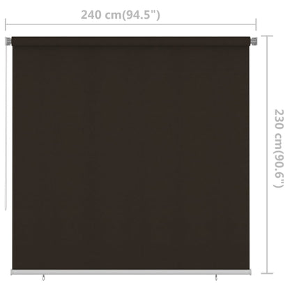 Outdoor Roller Blind 245(W)x230(H) cm Brown