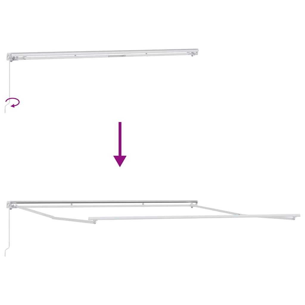 Awning Frame Manual White 500 x 350 cm Aluminium
