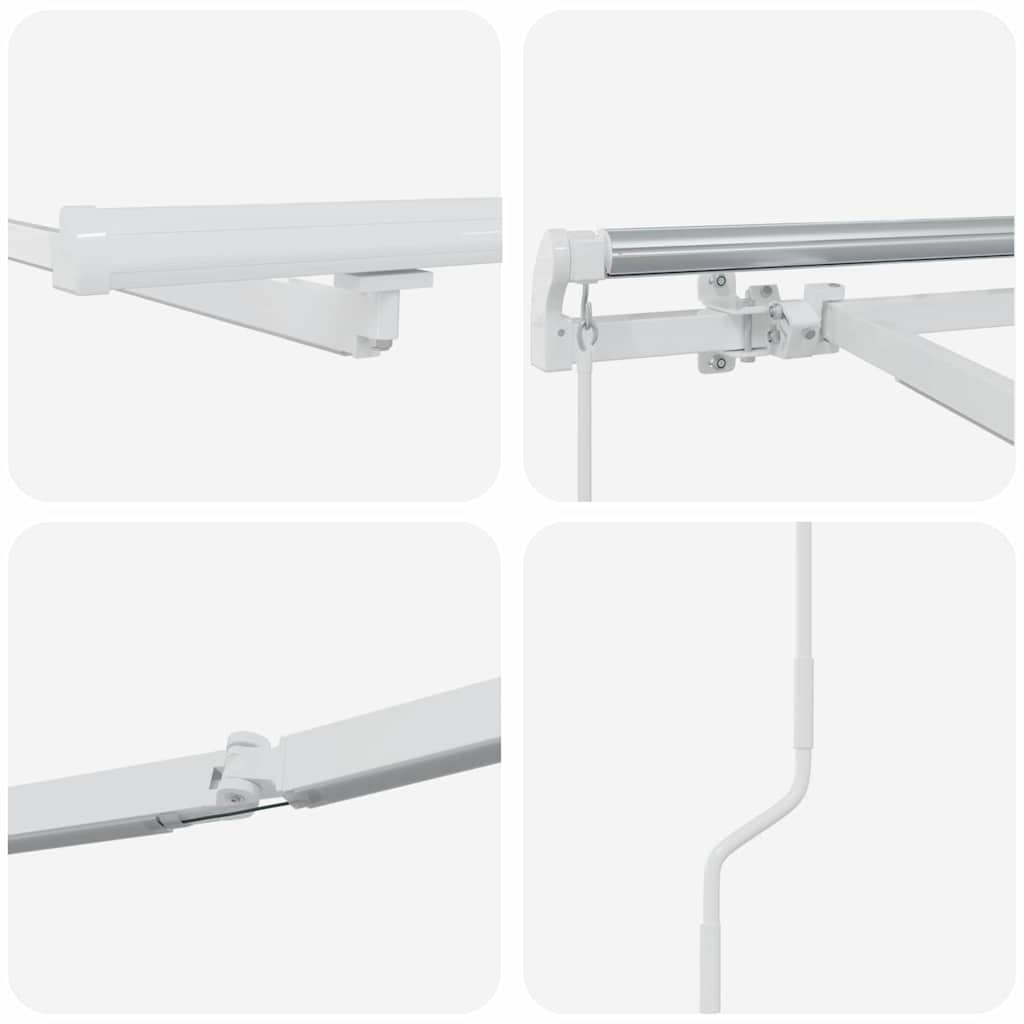 Awning Frame with LED Strip Lights White 300 x 250 cm Aluminium