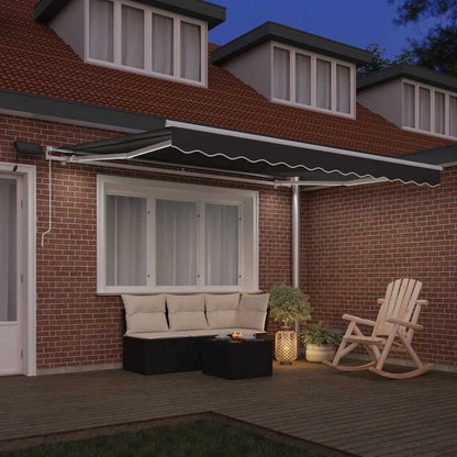 Awning Frame with LED Strip Lights White 300 x 250 cm Aluminium