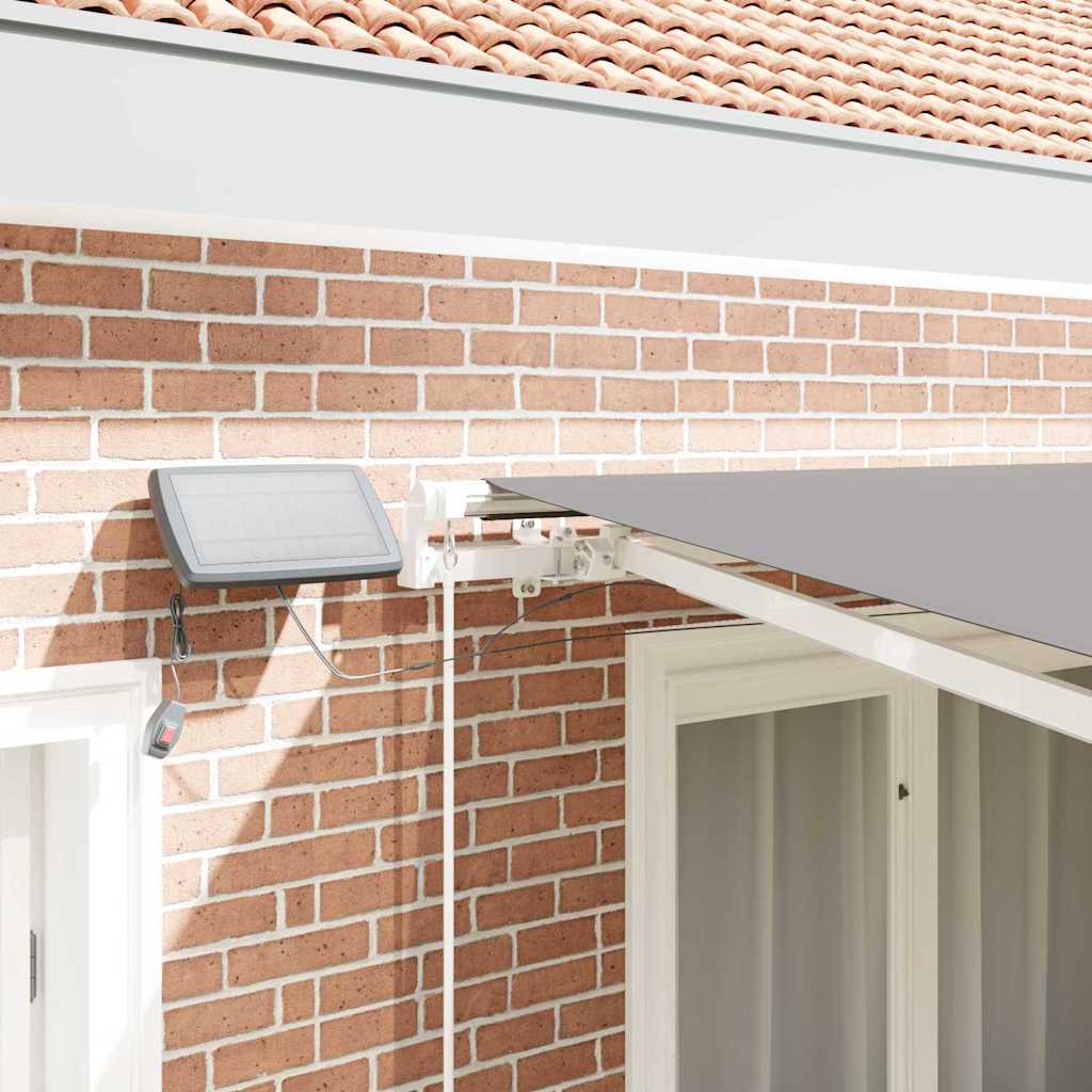 Awning Frame with LED Strip Lights White 300 x 250 cm Aluminium