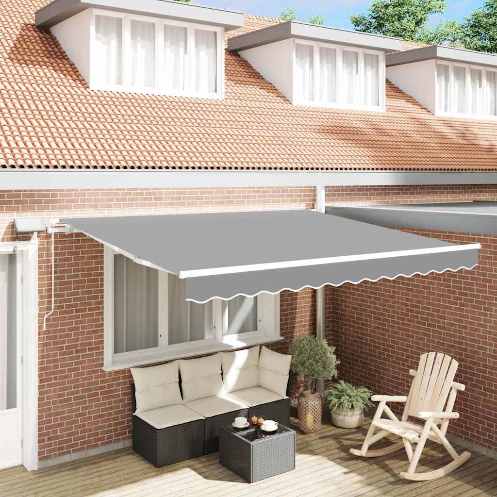 Awning Frame with LED Strip Lights White 300 x 250 cm Aluminium