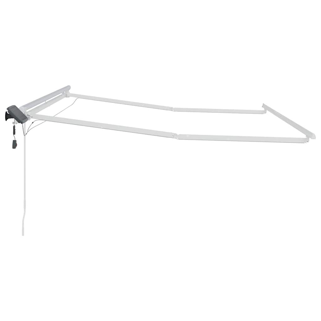 Awning Frame with LED Strip Lights White 300 x 250 cm Aluminium