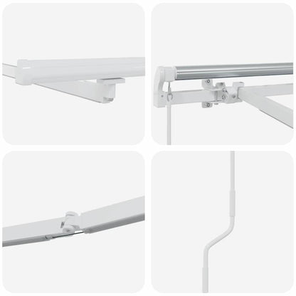 Awning Frame with LED Strip Lights White 450 x 300 cm Aluminium