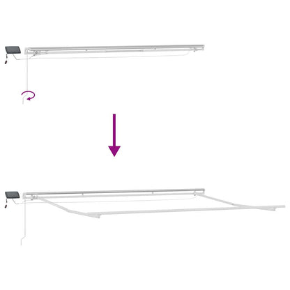 Awning Frame with LED Strip Lights White 450 x 300 cm Aluminium