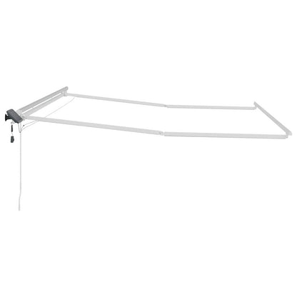 Awning Frame with LED Strip Lights White 450 x 300 cm Aluminium