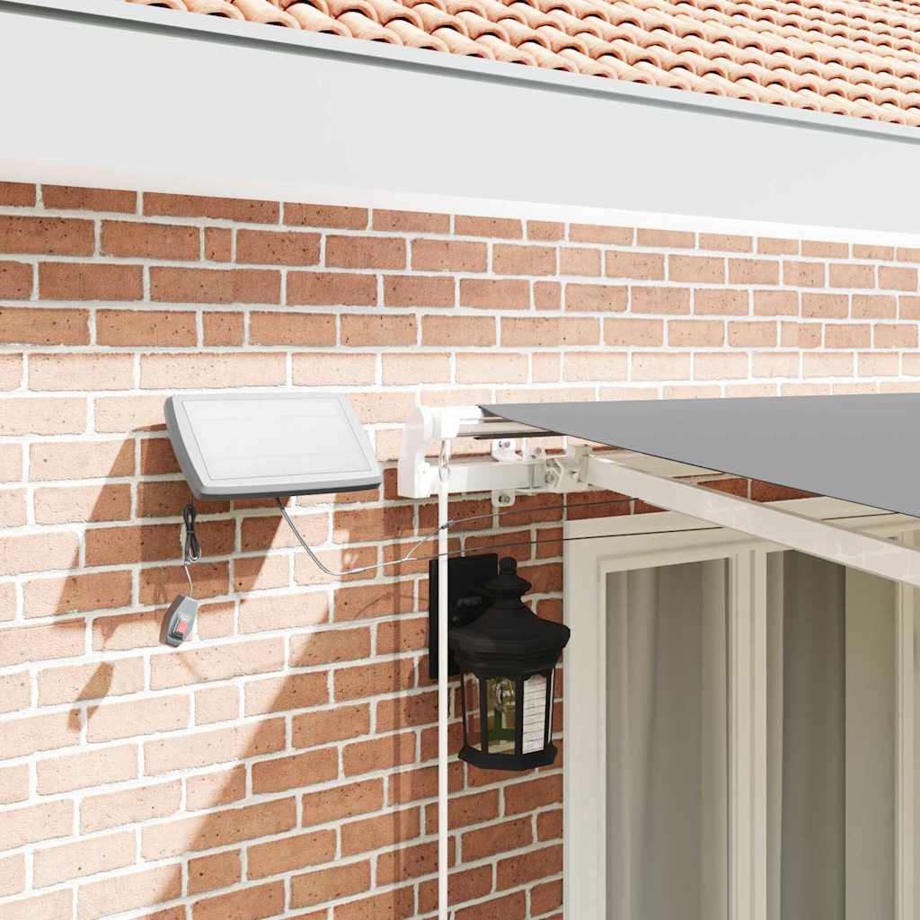 Awning Frame with LED Strip Lights White 500 x 300 cm Aluminium