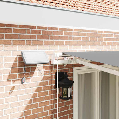 Awning Frame with LED Strip Lights White 500 x 300 cm Aluminium