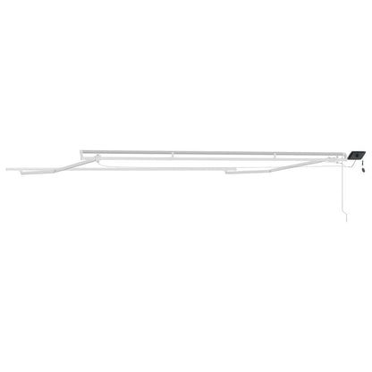 Awning Frame with LED Strip Lights White 500 x 300 cm Aluminium
