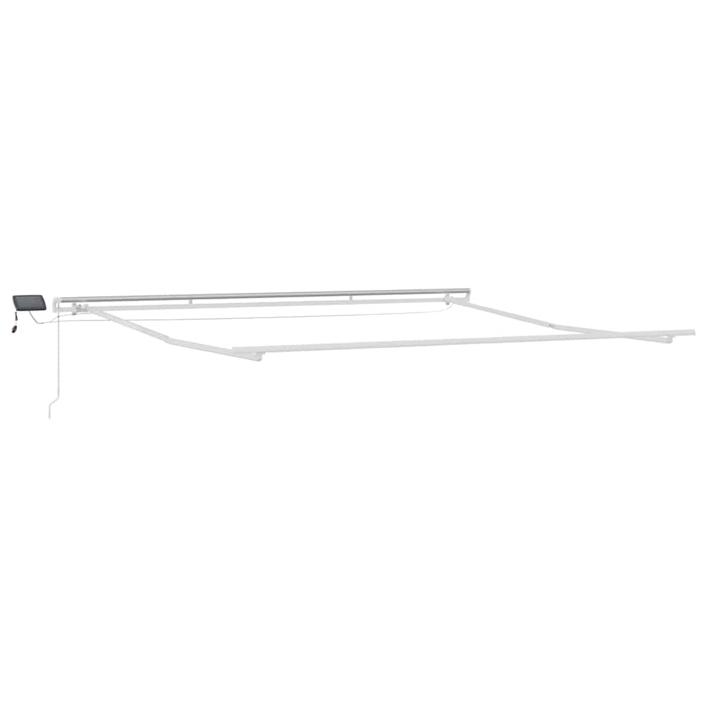 Awning Frame with LED Strip Lights White 450 x 350 cm Aluminium