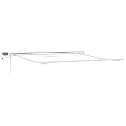 Awning Frame with LED Strip Lights White 450 x 350 cm Aluminium