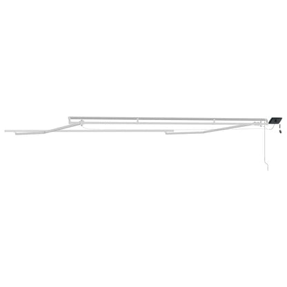 Awning Frame with LED Strip Lights White 450 x 350 cm Aluminium