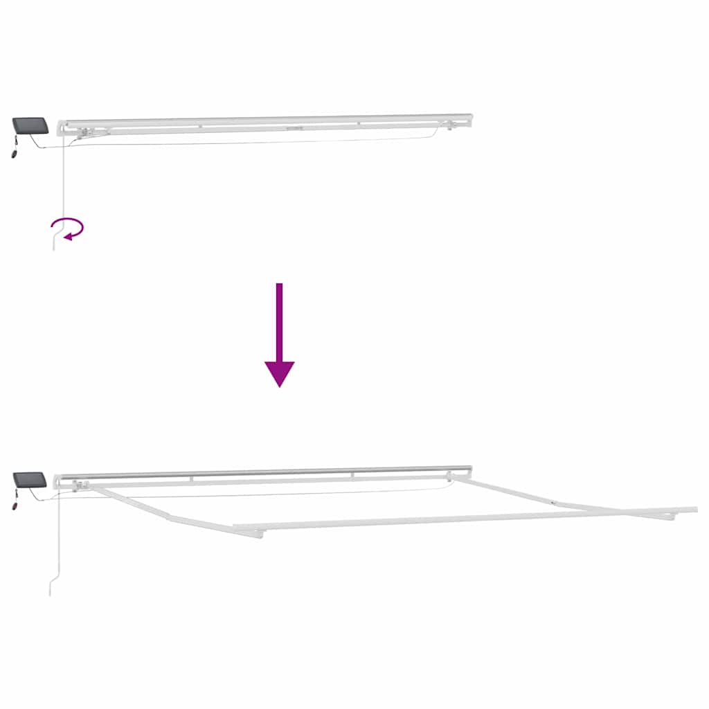 Awning Frame with LED Strip Lights White 450 x 350 cm Aluminium