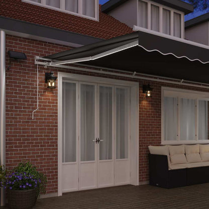 Awning Frame with LED Strip Lights White 600 x 350 cm Aluminium