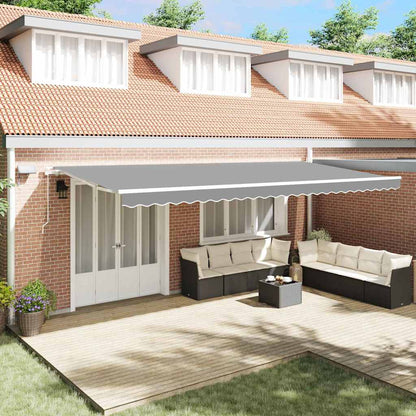 Awning Frame with LED Strip Lights White 600 x 350 cm Aluminium