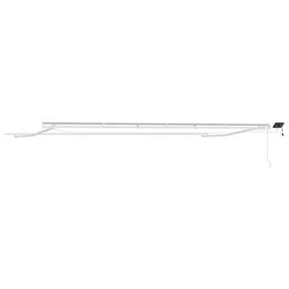 Awning Frame with LED Strip Lights White 600 x 350 cm Aluminium