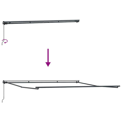 Awning Frame Manual Anthracite 400 x 350 cm Aluminium