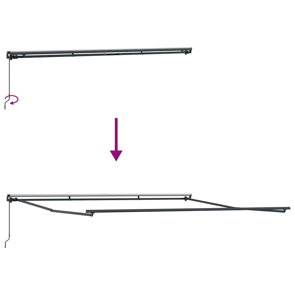 Awning Frame Manual Anthracite 450 x 350 cm Aluminium