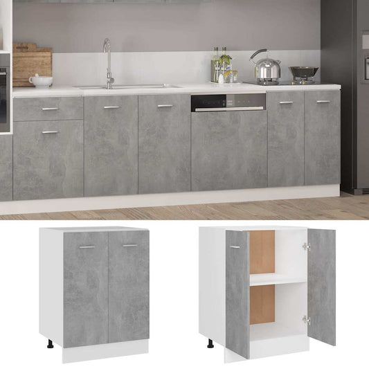 Bottom Cabinet | Concrete grey | Engineered wood | Compact