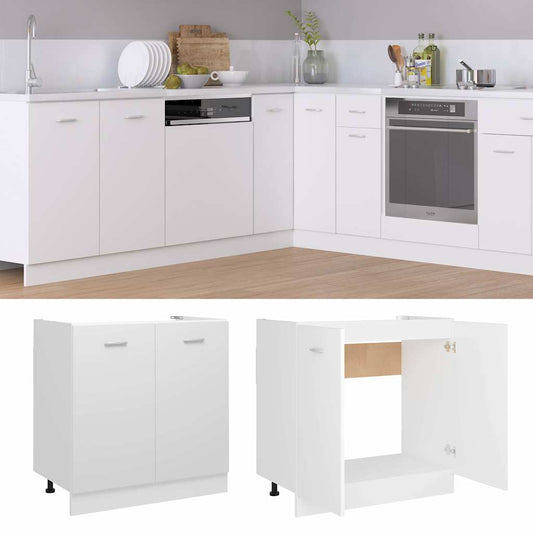 Sink Bottom Cabinet | White | Engineered Wood | Sink Bottom Cabinet