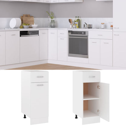 Drawer Bottom Cabinet Lyon White 30x46x81.5 cm Engineered Wood