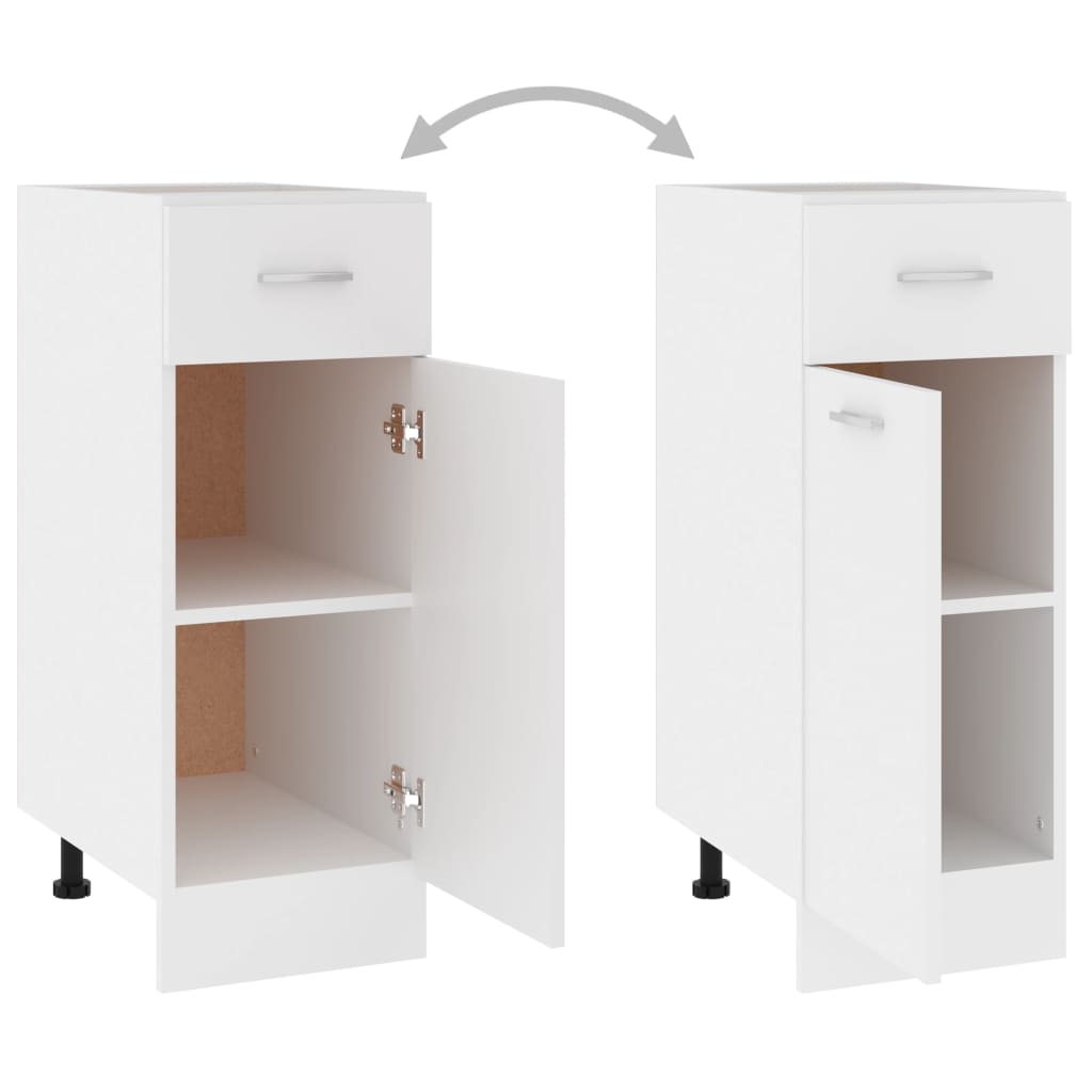 Drawer Bottom Cabinet Lyon White 30x46x81.5 cm Engineered Wood