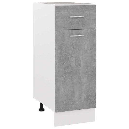 Drawer Bottom Cabinet | Concrete grey | Engineered wood | 30x46x81.5 cm
