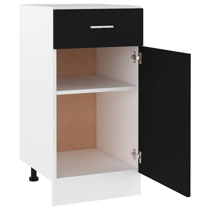 Drawer Bottom Cabinet | Black | Engineered Wood | Medium
