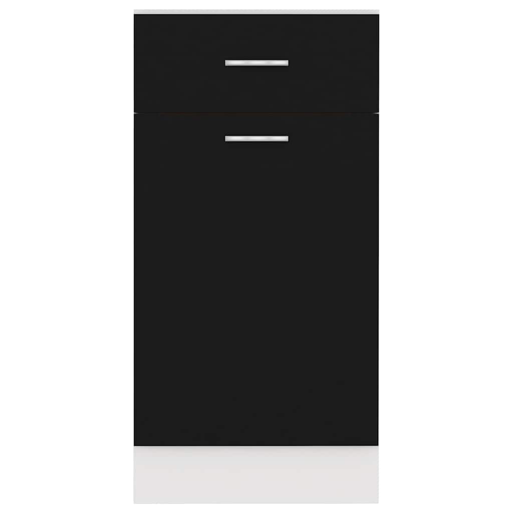 Drawer Bottom Cabinet | Black | Engineered Wood | Medium