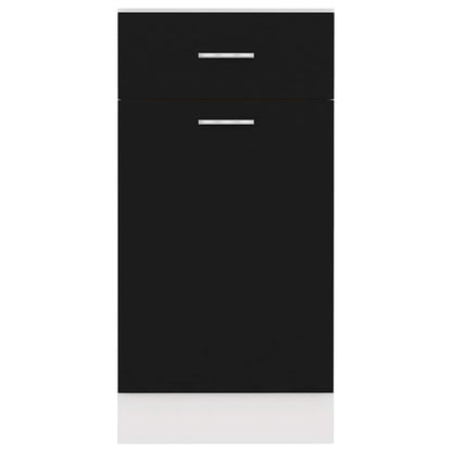 Drawer Bottom Cabinet | Black | Engineered Wood | Medium