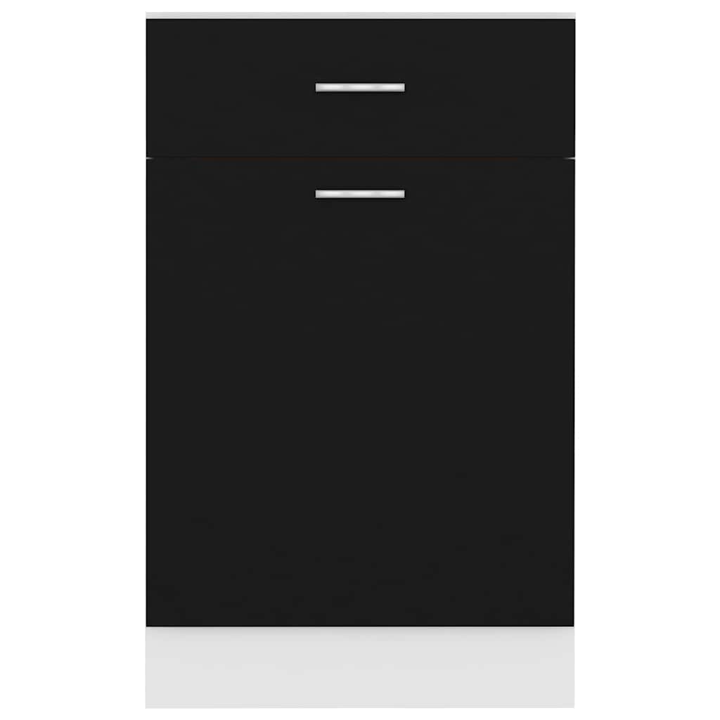 Drawer Bottom Cabinet | Black | Engineered wood | 50 x 46 x 81.5 cm